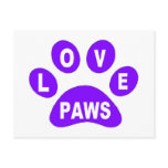 Post Card Love Paws on Paws Purple postcards