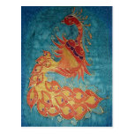 Post Card: Peacock Silk Painting postcards