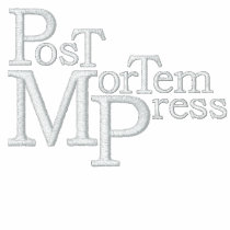 Post Mortem Press White Text Embroidered Shirt