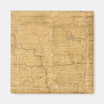 Post route map of the Territory of Dakota Fridge Magnet