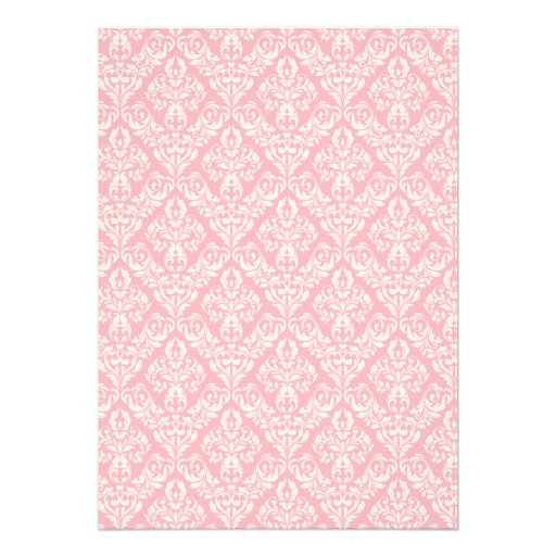 Post Wedding Brunch Invitations Pink Damask