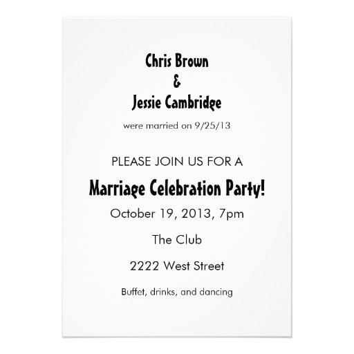 Post Wedding Party We Made it Legal Invitation