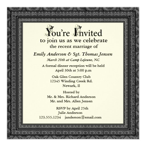 Post-Wedding Reception Invitation