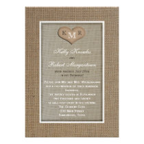 Post Wedding Reception Invitation -- Burlap invitations