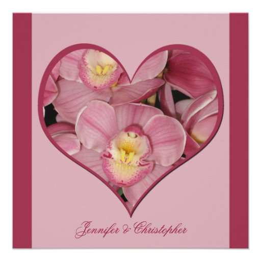Post Wedding Reception Invitation -- Orchid Heart