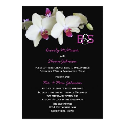 Post Wedding Reception Invitation, Orchids 5" X 7" Invitation Card