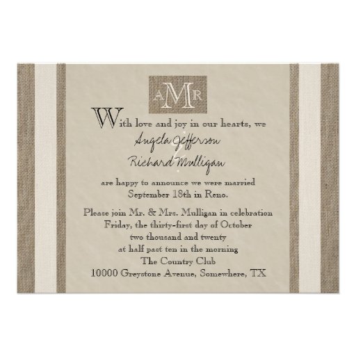 Post Wedding Reception Invites Templates