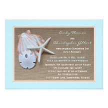 Post Wedding Reception Invitations - Beach Burlap