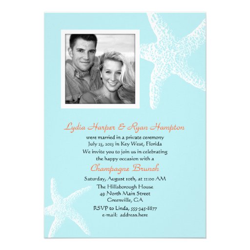 Post Wedding Reception Only Tropical Invites