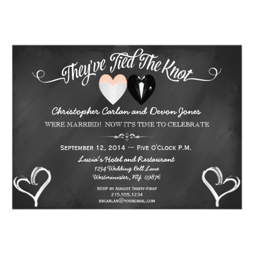 Post Wedding Trendy Chalkboard Invitation