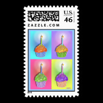 Postage - Birthday Cupcakes stamps