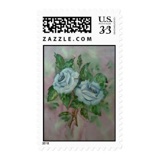 Postage Blue roses stamp