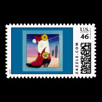 Postage - Cowboy Boot, All Dressed Up stamps