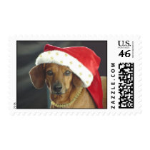 Postage - Dachshund - Santa postage