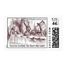 Postage for Mad Hatter Shower Invitations