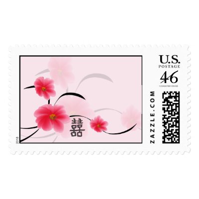 Postage Large Pink Blossom Double Happiness