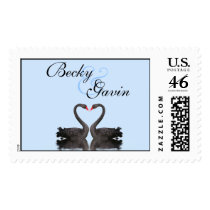 Postage Large Romancing Swans Wedding Set