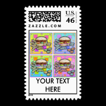 Postage - Pop Art Burger and Fries stamps
