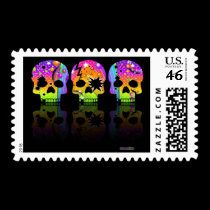 Postage - POP ART SKULLS stamps