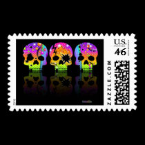 Postage - POP ART SKULLS stamps