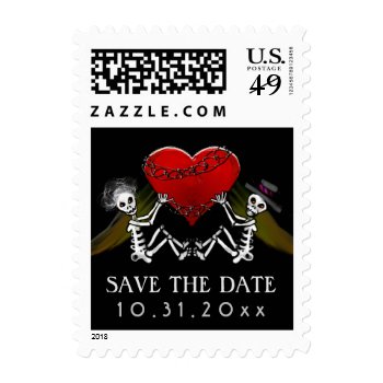 Postage - Save The Date  - Skeletons With Heart by juliea2010 at Zazzle