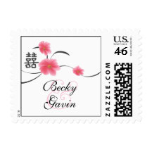 Postage Small Cherry Blossom Double Happiness
