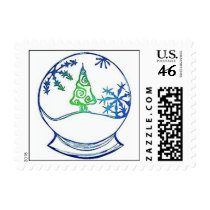 Postage Snowglobe Blue and Green postage by aRt_FoR_tREEs Postage Snowglobe Blue and Green postage