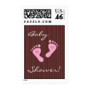 Postage stamp: Baby shower invitation Girl stamp