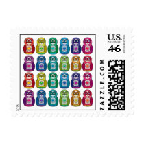 Postage Stamp - Cute Rainbow Matryoshka Owl