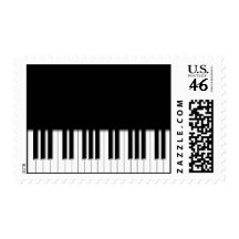 Postage Stamp - Piano Keys black white