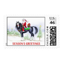 Postage Stamp -Santa on Horseback Winter Scene