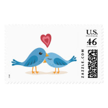 Postage stamp: Valentine's day Lovebirds