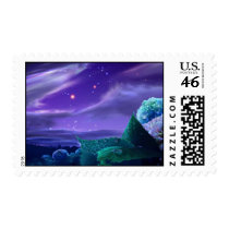 Postage Stamp with Night Sky Floral Fantasy
