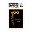 Postage Stamp ~ Yellow Ribboned Mardi Gras Mask by ZazzleCelebrations Postage Stamp ~ Yellow Ribboned Mardi Gras Mask