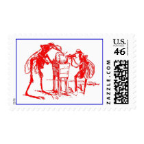 POSTAGE STAMPS ANTHROPOMORPHIC MOSQUITO & WHEEL