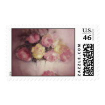 postage stamps old fashioned pale roses stamps
