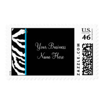 Postage Template **Bold Zebra Print Blue stamps