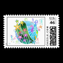 Postage -  Under the Sea Pop Art stamps