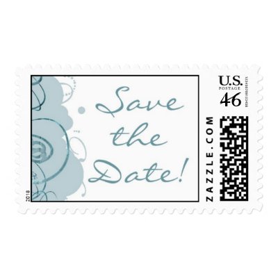 Postage - Wedding - Save the Date - Aqua Whimsy by necessitees