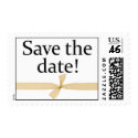 Postage - Wedding - Save the Date - Gold Ribbon postage