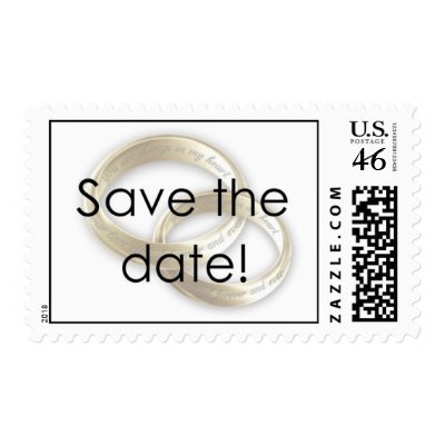 Postage - Wedding - Save the Date - Gold Rings by necessitees