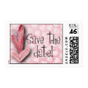 Postage - Wedding - Save the Date - Pink Hearts postage