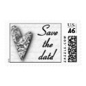 Postage - Wedding - Save the Date - Silver Heart postage