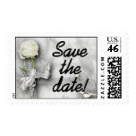 Postage - Wedding - Save the Date - White Rose