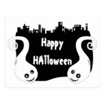 Postal bilateral de Halloween de los fantasmas