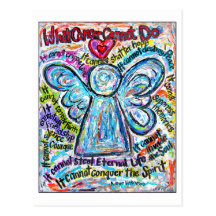 Postal colorida del ángel del cáncer
