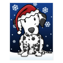 Postal dálmata del navidad de Kawaii