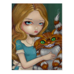 "Postal de la abrazo del gato de Cheshire"
