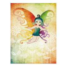 Postal de la hada de la mariposa