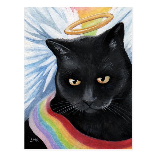 Postal de la pintura del gato del ángel del final | Zazzle Postal de la pintura del gato del ángel del final | Zazzle